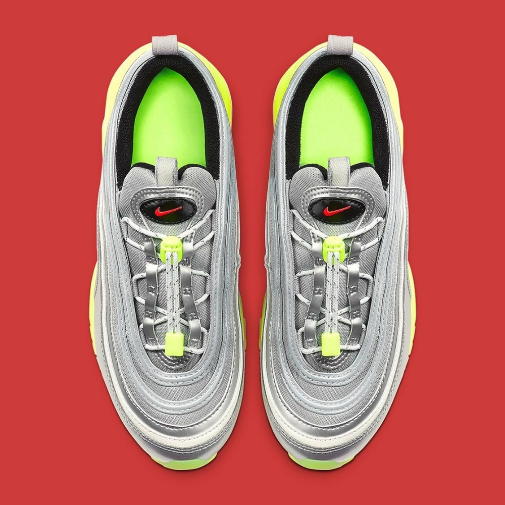 Nike Air Max 97 RFT Women's Silver Yellow Shoes - Picture 8 of 10